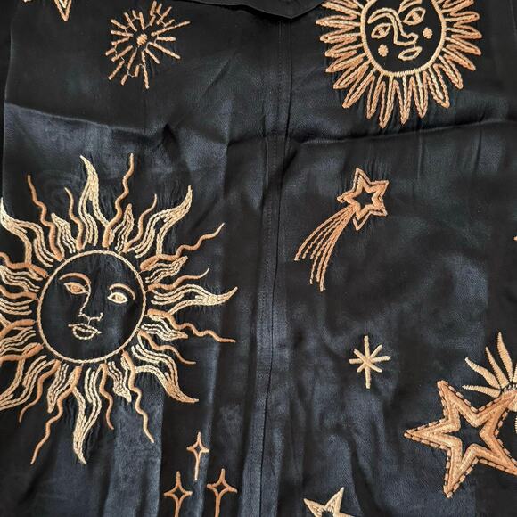 Johnny Was celestial Estrella wide leg satin cargo pants silk blend S small - Picture 7 of 16